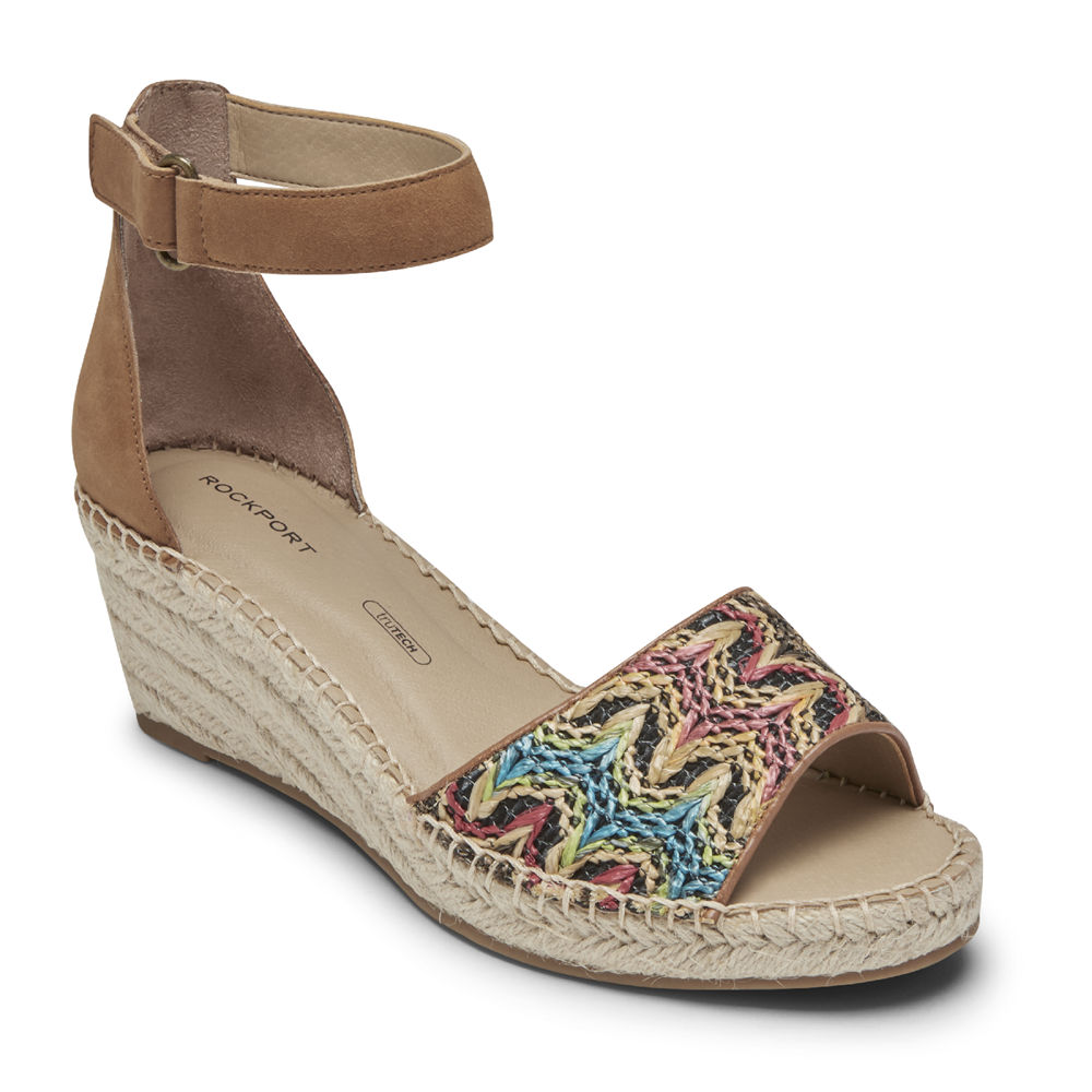 Rockport Womens Sandals Multicolor - Marah Woven Ankle Strap - UK 829-YLDFQH